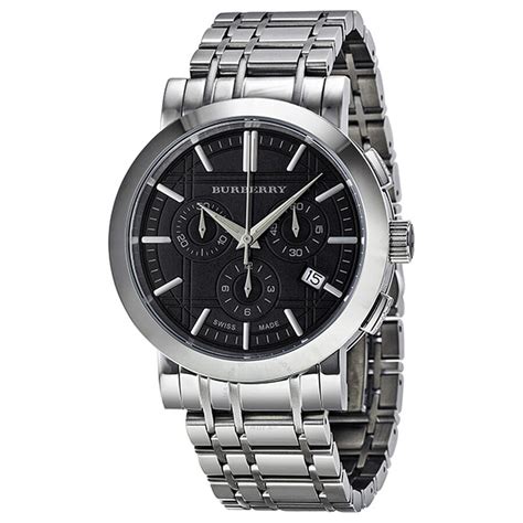 burberry bu1360|Burberry Heritage Chronograph Black Dial Stainless Steel Men's .